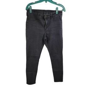 & Denim Skinny Jeans Mid-Rise Cropped‎ Ankle Black Size 29